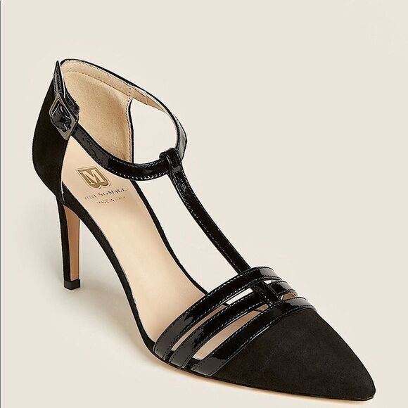 Bruno Magli Cassia Black Leather T Strap Heels - Picture 7 of 8